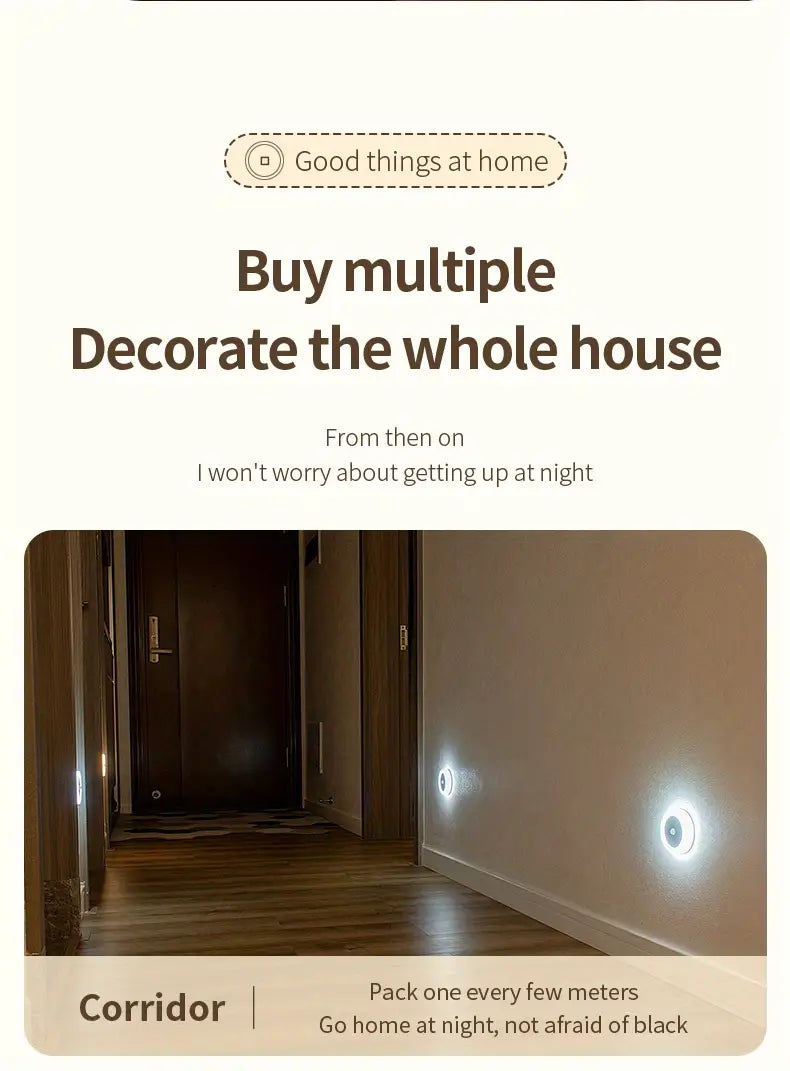 1pc PIR Motion Sensor LED Wardrobe Night Light
