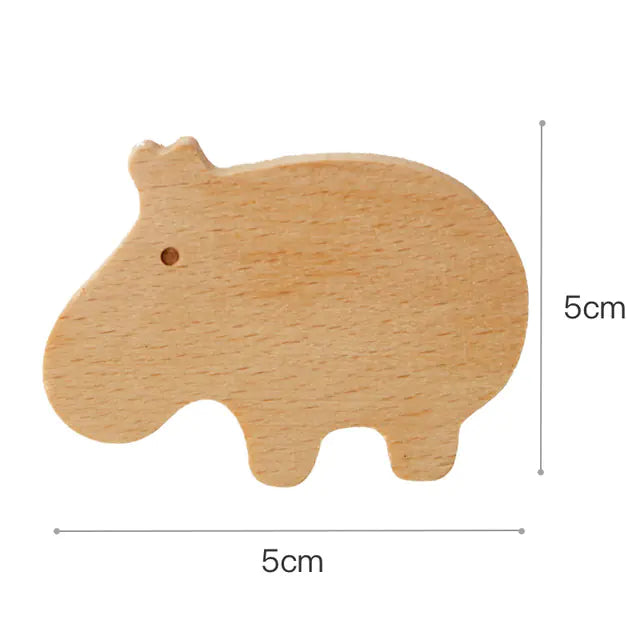 Cute Animal Wall Hook for Coats and Hats, Solid Wood