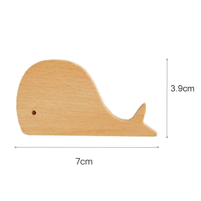 Cute Animal Wall Hook for Coats and Hats, Solid Wood