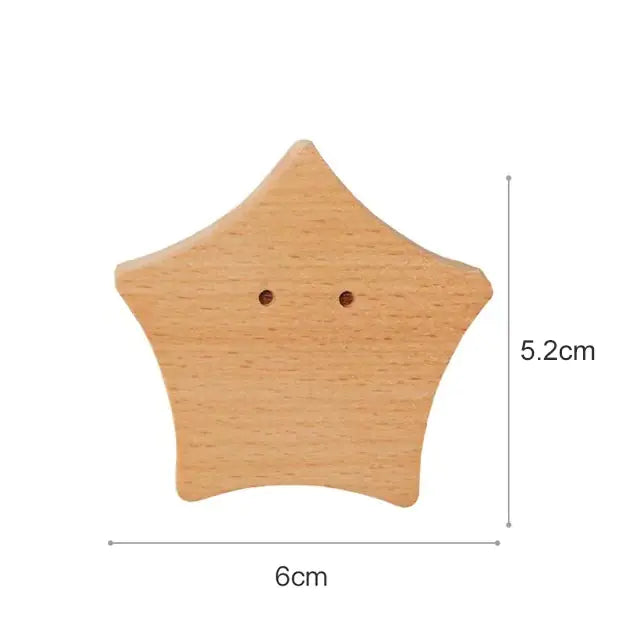 Cute Animal Wall Hook for Coats and Hats, Solid Wood