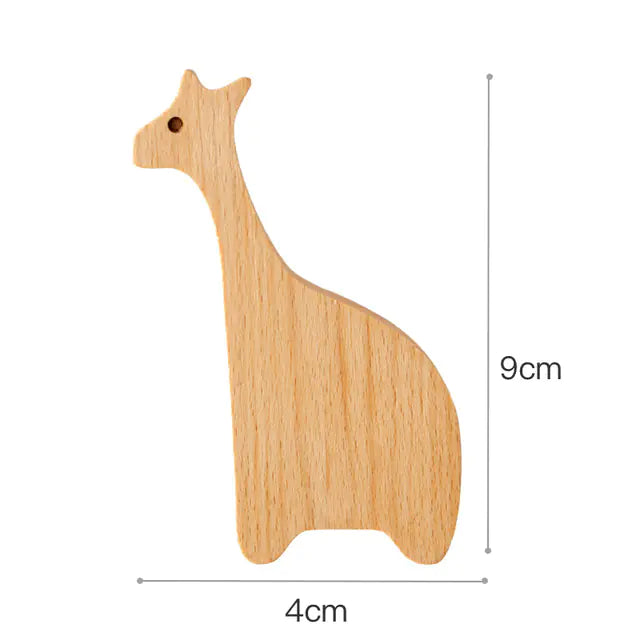 Cute Animal Wall Hook for Coats and Hats, Solid Wood