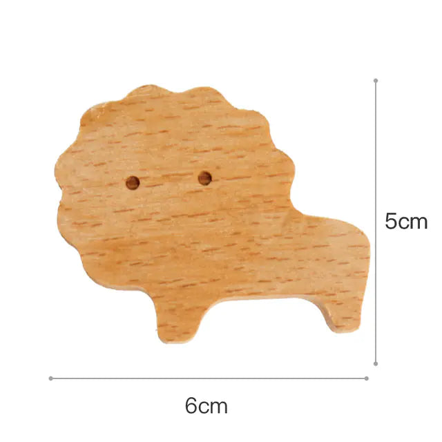 Cute Animal Wall Hook for Coats and Hats, Solid Wood